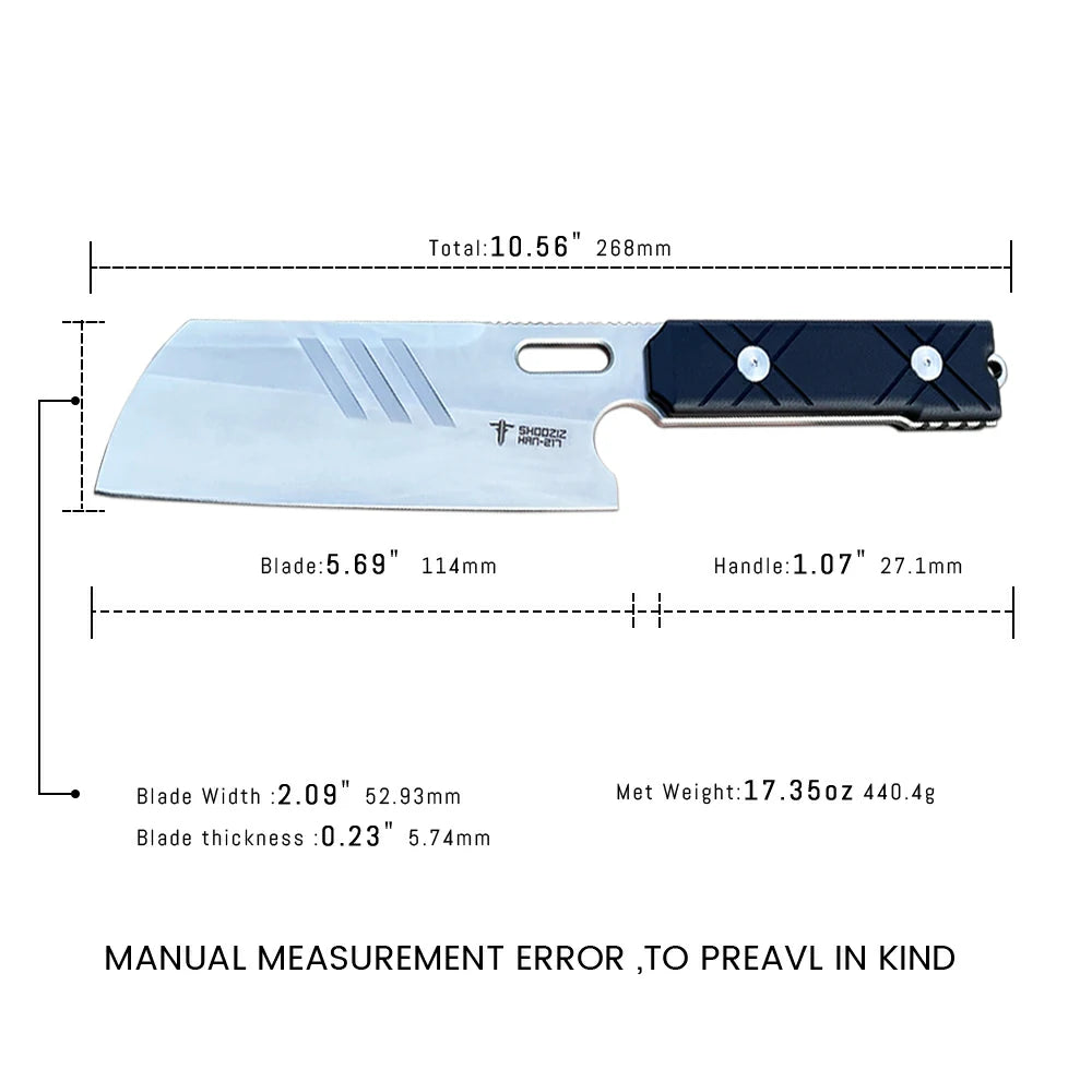 SHOOZIZ™ HAN217-BGS,5.69" DC53 Steel Satin Fixed Blade,G10 Handle