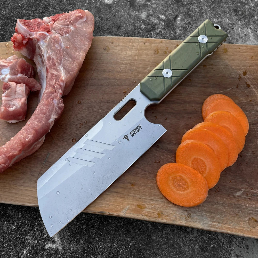 SHOOZIZ™ HAN217-GGSt,5.69" DC53 Steel Stonewash Fixed Blade,G10 Handle