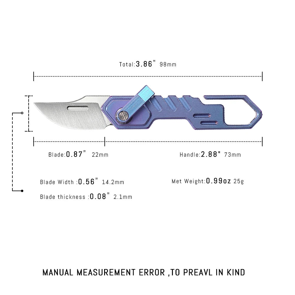 SHOOZIZ™ HAN218-LTSB,0.87"M390 Steel Satin Blade,Ti Handle