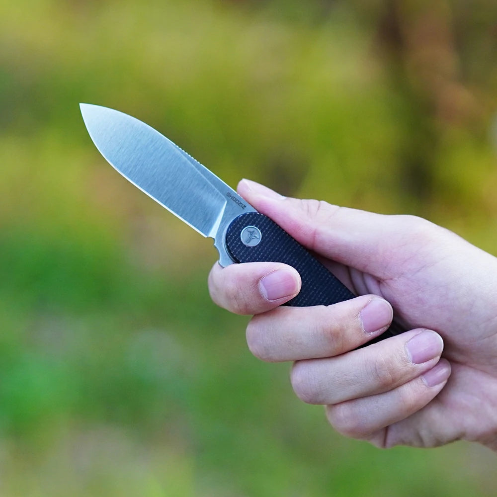 SHOOZIZ™ HAN309-BMS,Liner Lock,2.59"D2 Steel Satin Blade,Black Micarta Handle