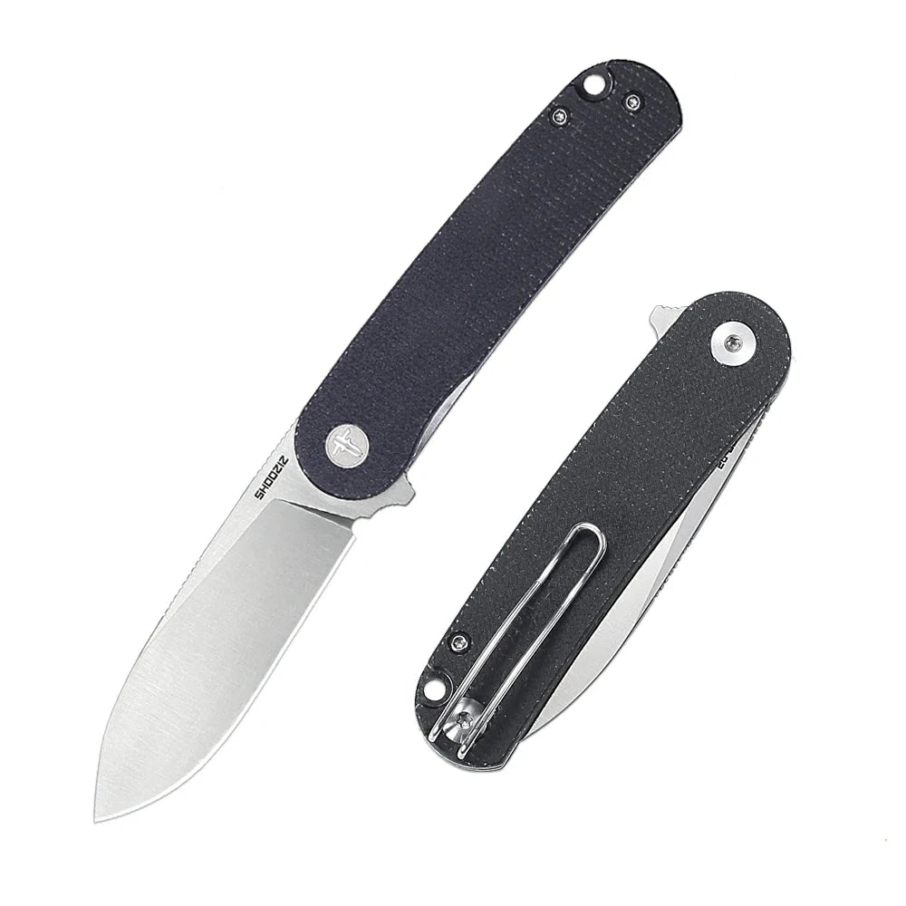 SHOOZIZ™ HAN309-BMS,Liner Lock,2.59"D2 Steel Satin Blade,Black Micarta Handle