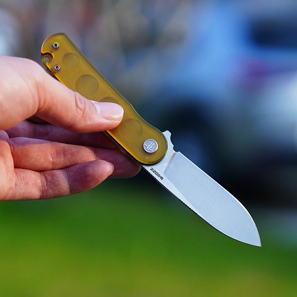 SHOOZIZ™ HAN309-JUS,Liner Lock,2.59"D2 Steel Satin Blade,Jade Ultem Handle