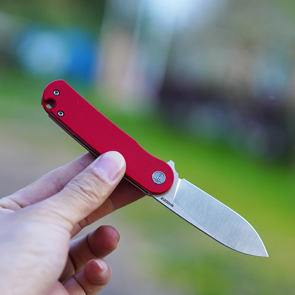 SHOOZIZ™ HAN309-RGS,Liner Lock,2.59"D2 Steel Satin Blade,Red G10 Handle