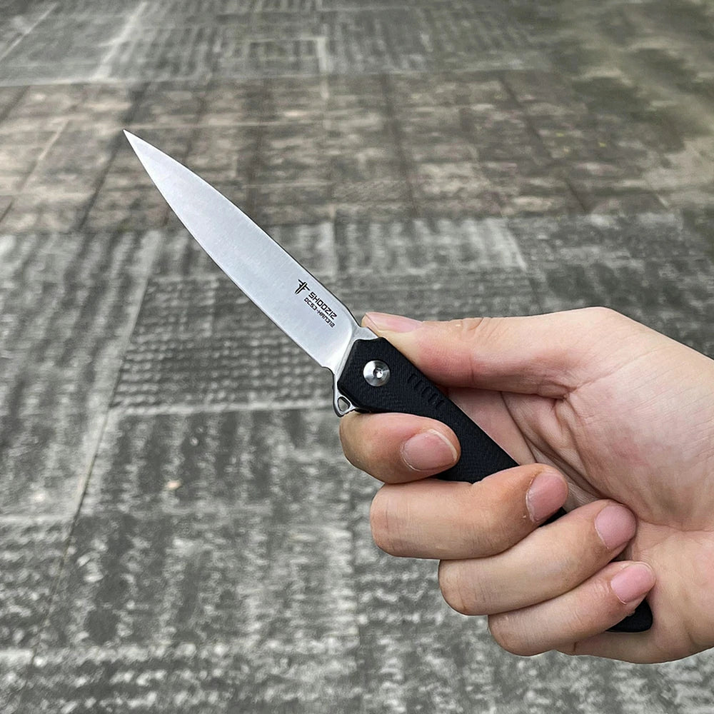 SHOOZIZ™ HAN312-BGS,Liner Lock,3.39"DC53 Steel Satin Blade,Black G10 Handle