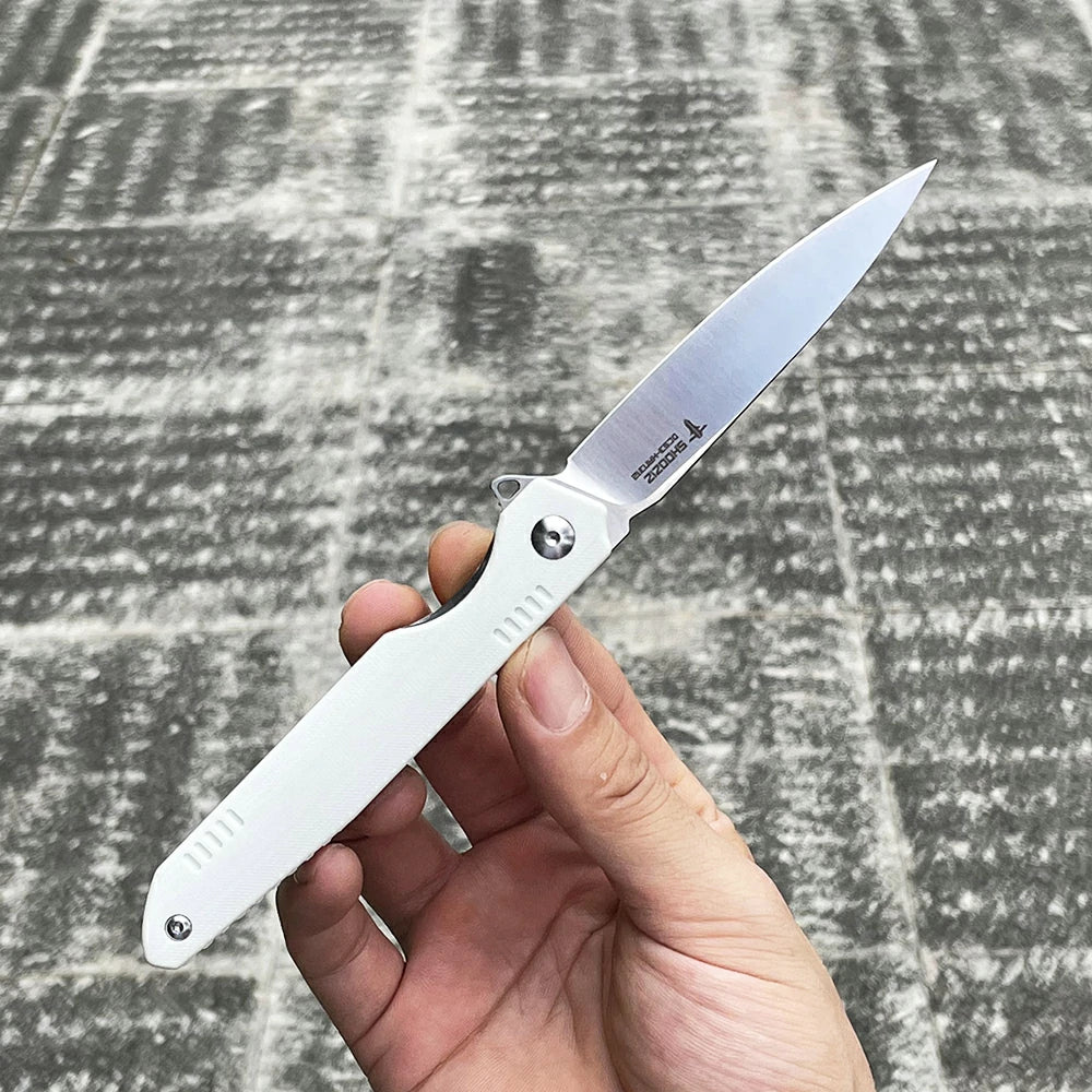 SHOOZIZ™ HAN312-WGS,Liner Lock,3.39"DC53 Steel Satin Blade,White G10 Handle