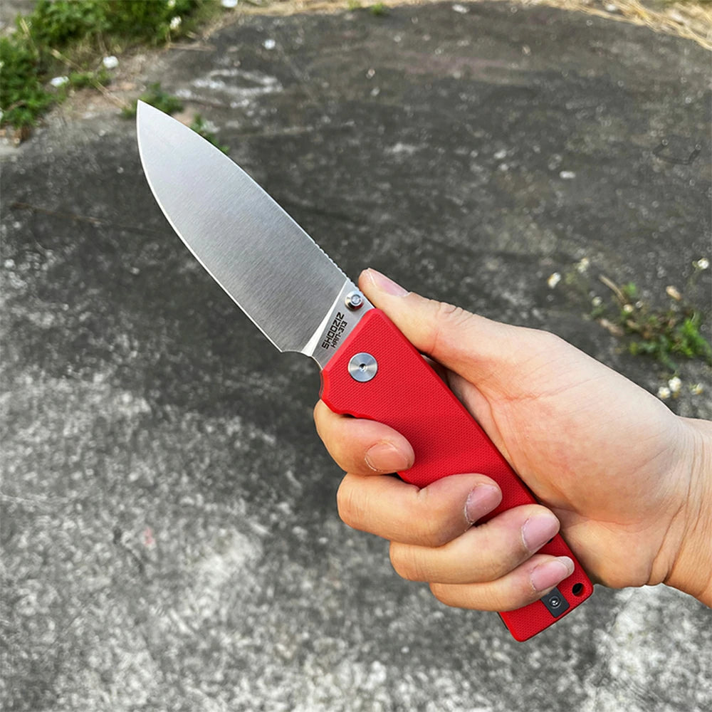 SHOOZIZ™ HAN313-RGS,Liner Lock,3.51"14C28N Steel Satin Blade,Red G10 Handle