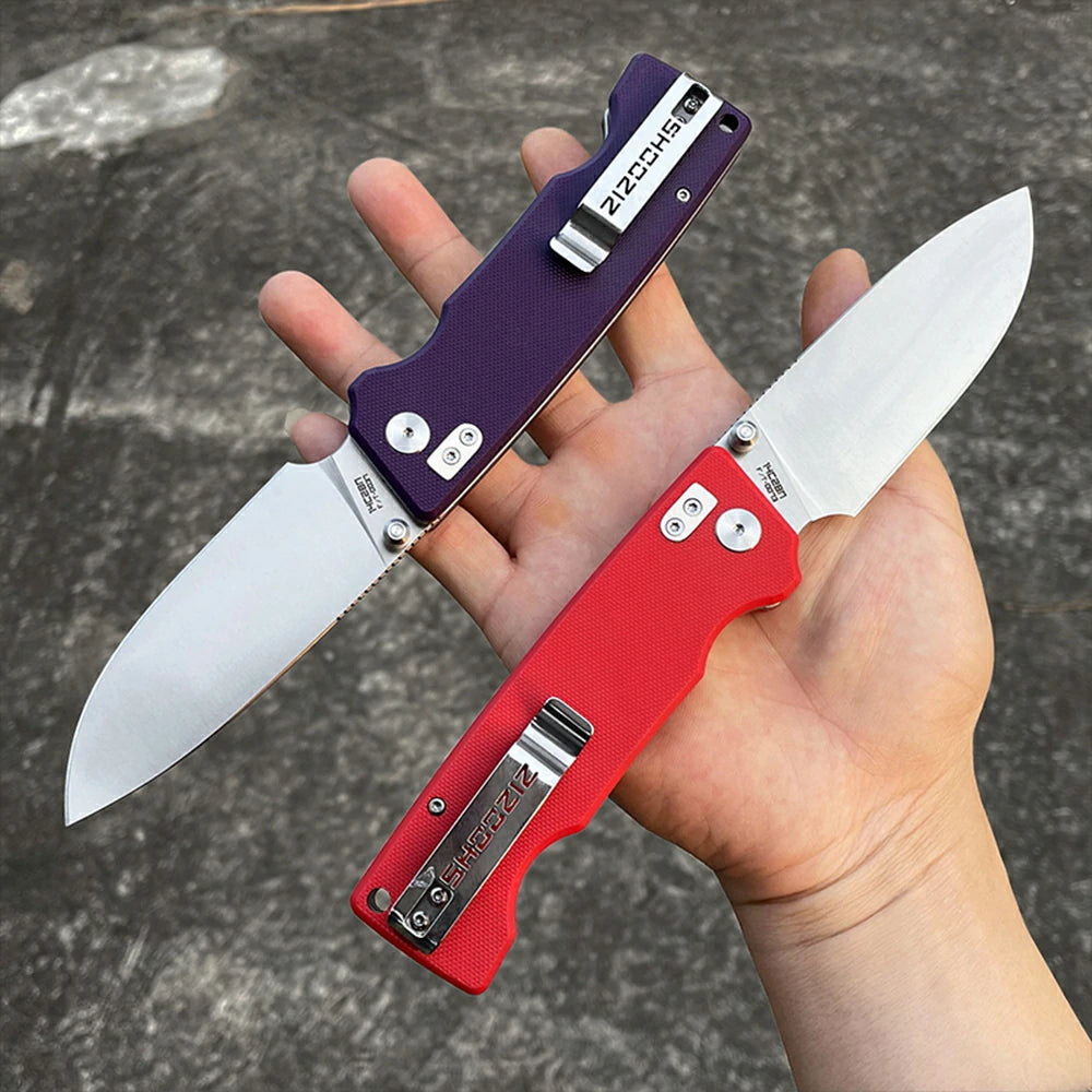 SHOOZIZ™ HAN313-RGS,Liner Lock,3.51"14C28N Steel Satin Blade,Red G10 Handle