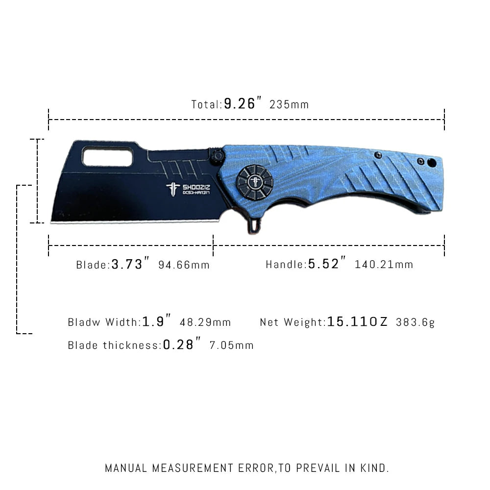 SHOOZIZ™ HAN317-LMB,Liner Lock,3.73"DC53 Steel PVD Blade,Micarta Handle