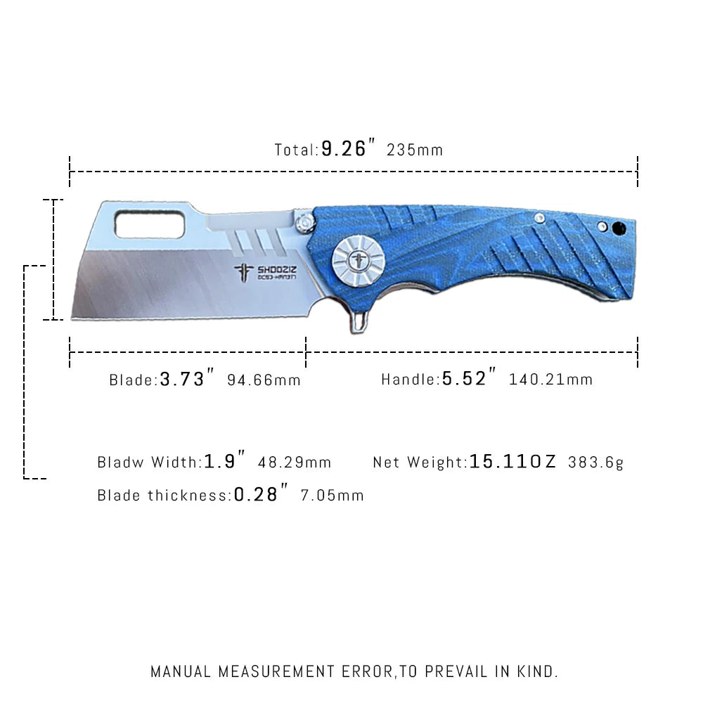SHOOZIZ™ HAN317-LMS,Liner Lock,3.73"DC53 Steel Satin Blade,Micarta Handle