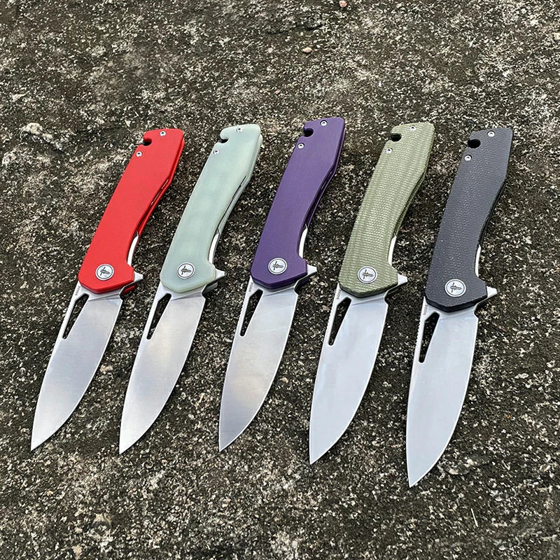 SHOOZIZ™ XUN120-GMS,Liner Lock,3.55"D2 Steel Satin Blade,Green Micarta Handle