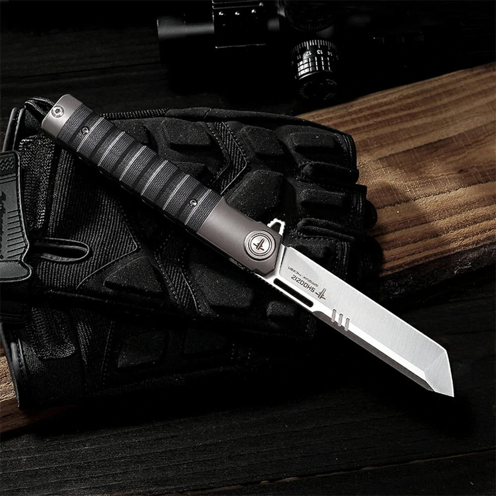 SHOOZIZ™ XUN121-BGS,Frame Lock,3.74"14C28N Steel Satin Blade,Black G10 Handle