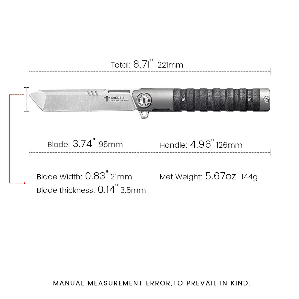 SHOOZIZ™ XUN121-BGS,Frame Lock,3.74"14C28N Steel Satin Blade,Black G10 Handle