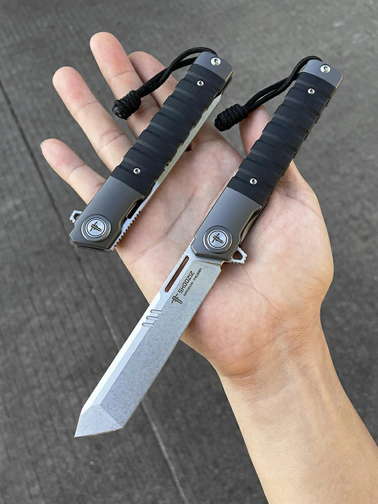 SHOOZIZ™ XUN121-BGSt,Frame Lock,3.74"14C28N Steel Stonewash Blade,Black G10 Handle