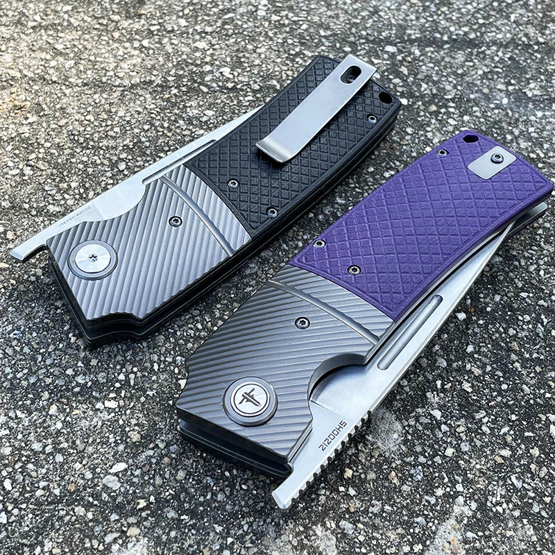 SHOOZIZ™ XUN122-BGS,Liner Lock,3.90"14C28N Steel Satin Blade,Black G10 Handle