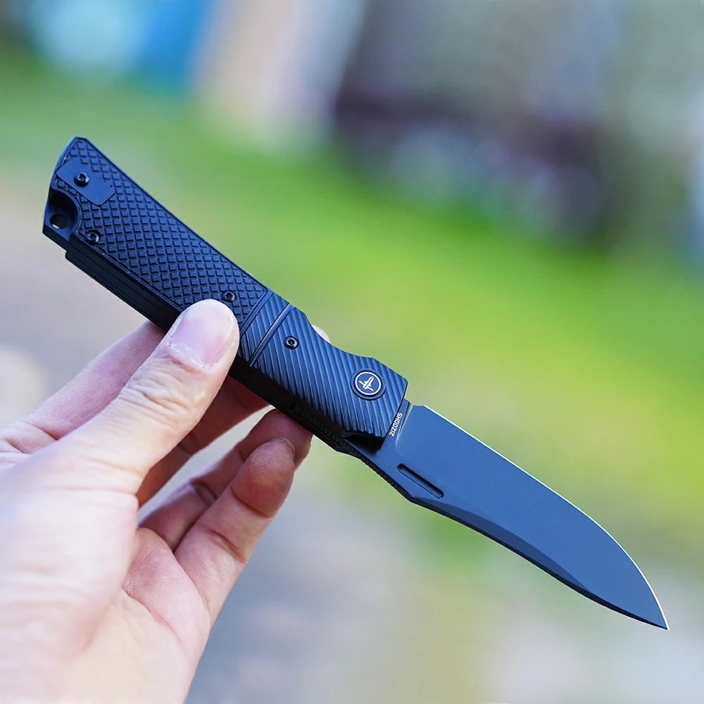 SHOOZIZ™ XUN123-BGB,Liner Lock,3.46"14C28N Steel PVD Blade,Steel Bolster & G10 Handle