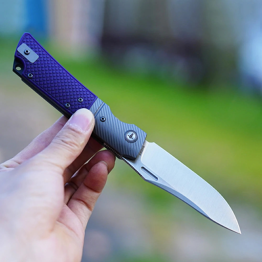 SHOOZIZ™ XUN123-PGS,Liner Lock,3.46"14C28N Steel Satin Blade,Steel Bolster & G10 Handle