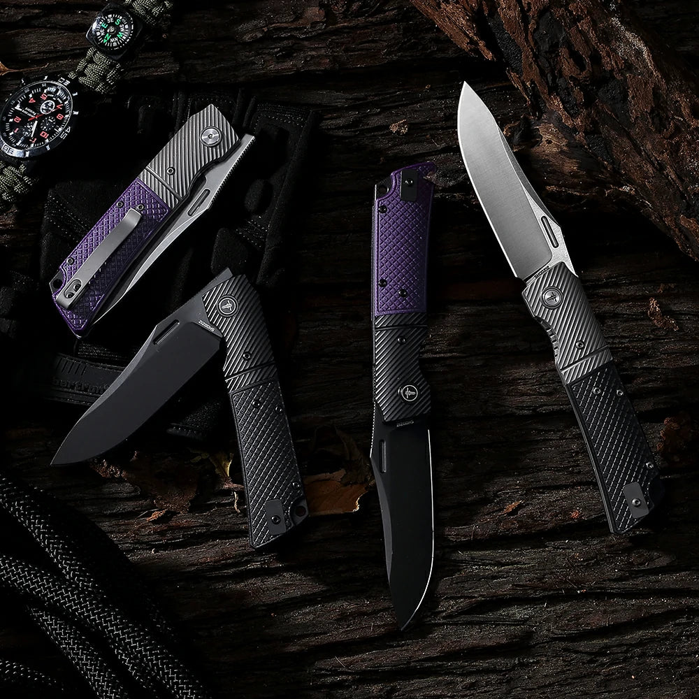 SHOOZIZ™ XUN123-BGS,Liner Lock,3.46"14C28N Steel Satin Blade,Steel Bolster & G10 Handle