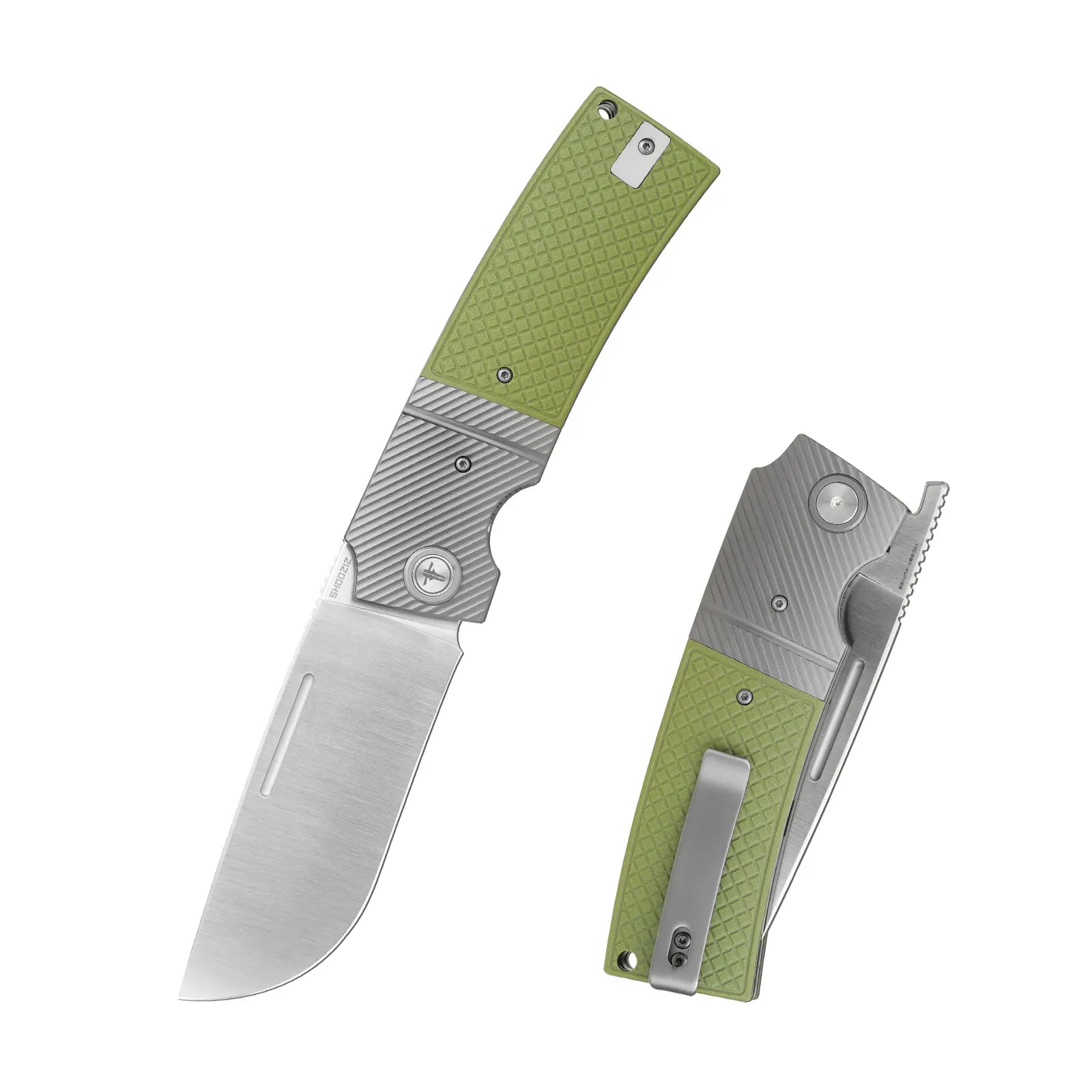 スナイプ SHOOZIZ XUN122-GGS EDC Knife | Satin 14C28N & Green G10 – SHOOZIZ