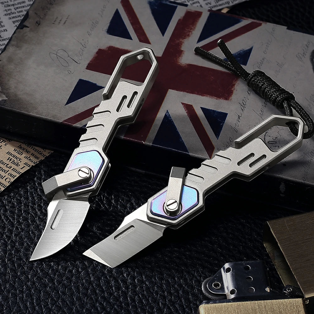 SHOOZIZ™ HAN218-GTSB,0.87"M390 Steel Satin Blade,Ti Handle