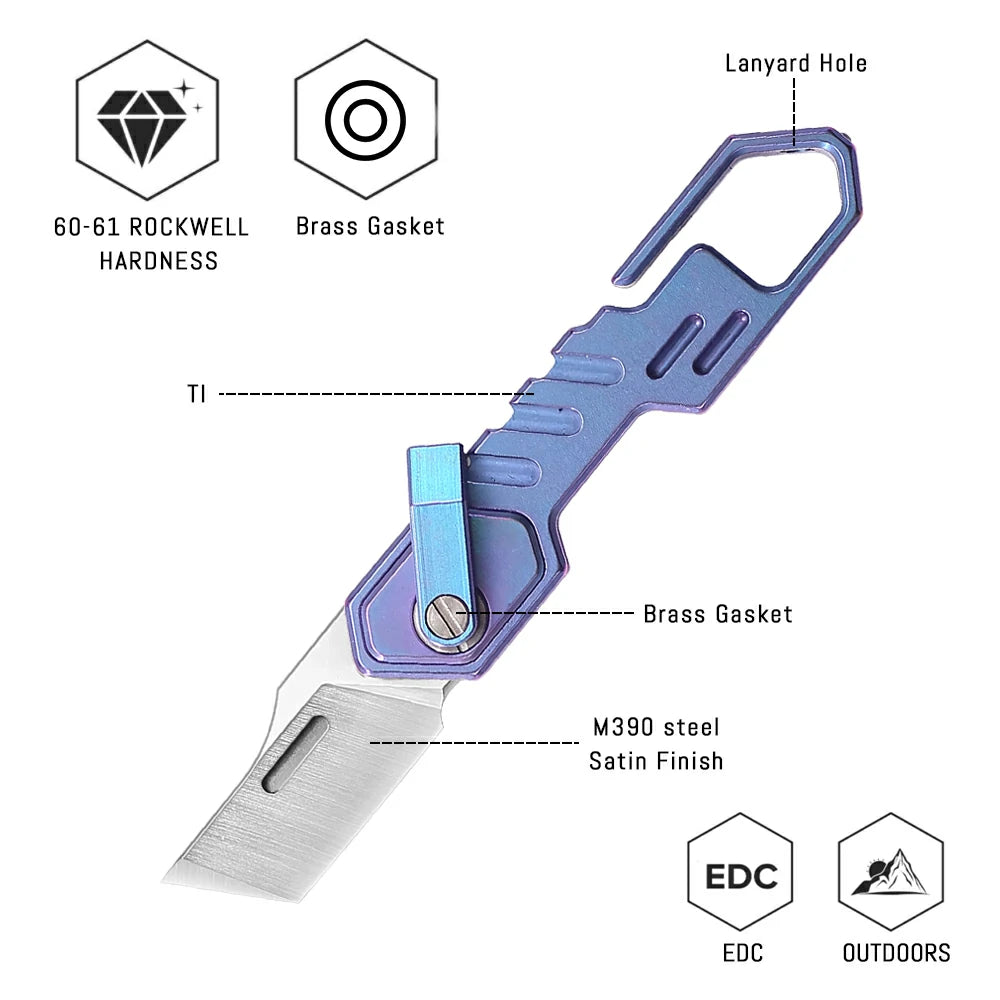 SHOOZIZ™ HAN218-LTST,0.87"M390 Steel Satin Blade,Ti Handle
