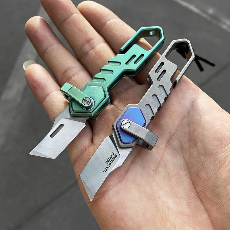 SHOOZIZ™ HAN218-OrTST,0.87"M390 Steel Satin Blade,Ti Handle