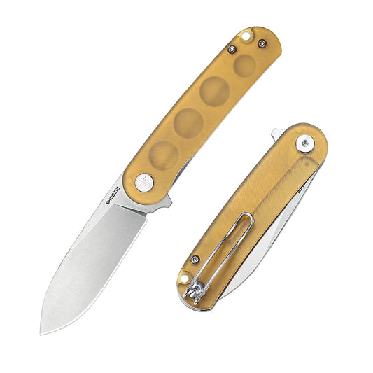SHOOZIZ™ HAN309-JUS,Liner Lock,2.59"D2 Steel Satin Blade,Jade Ultem Handle