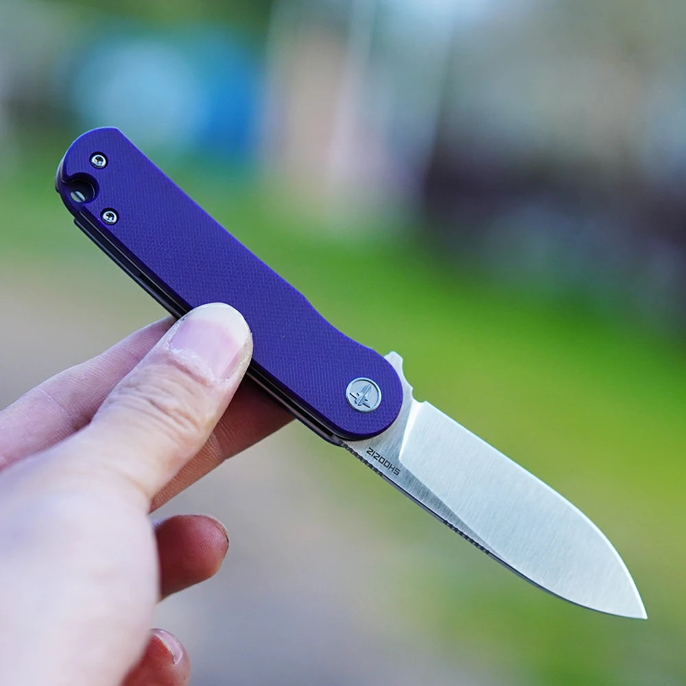 SHOOZIZ™ HAN309-PGS,Liner Lock,2.59"D2 Steel Satin Blade,purple G10 Handle