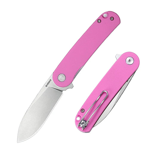 SHOOZIZ™ HAN309-PinkGS,Liner Lock,2.59"D2 Steel Satin Blade,pink G10 Handle