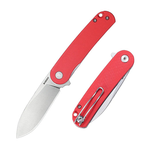 SHOOZIZ™ HAN309-RGS,Liner Lock,2.59"D2 Steel Satin Blade,Red G10 Handle