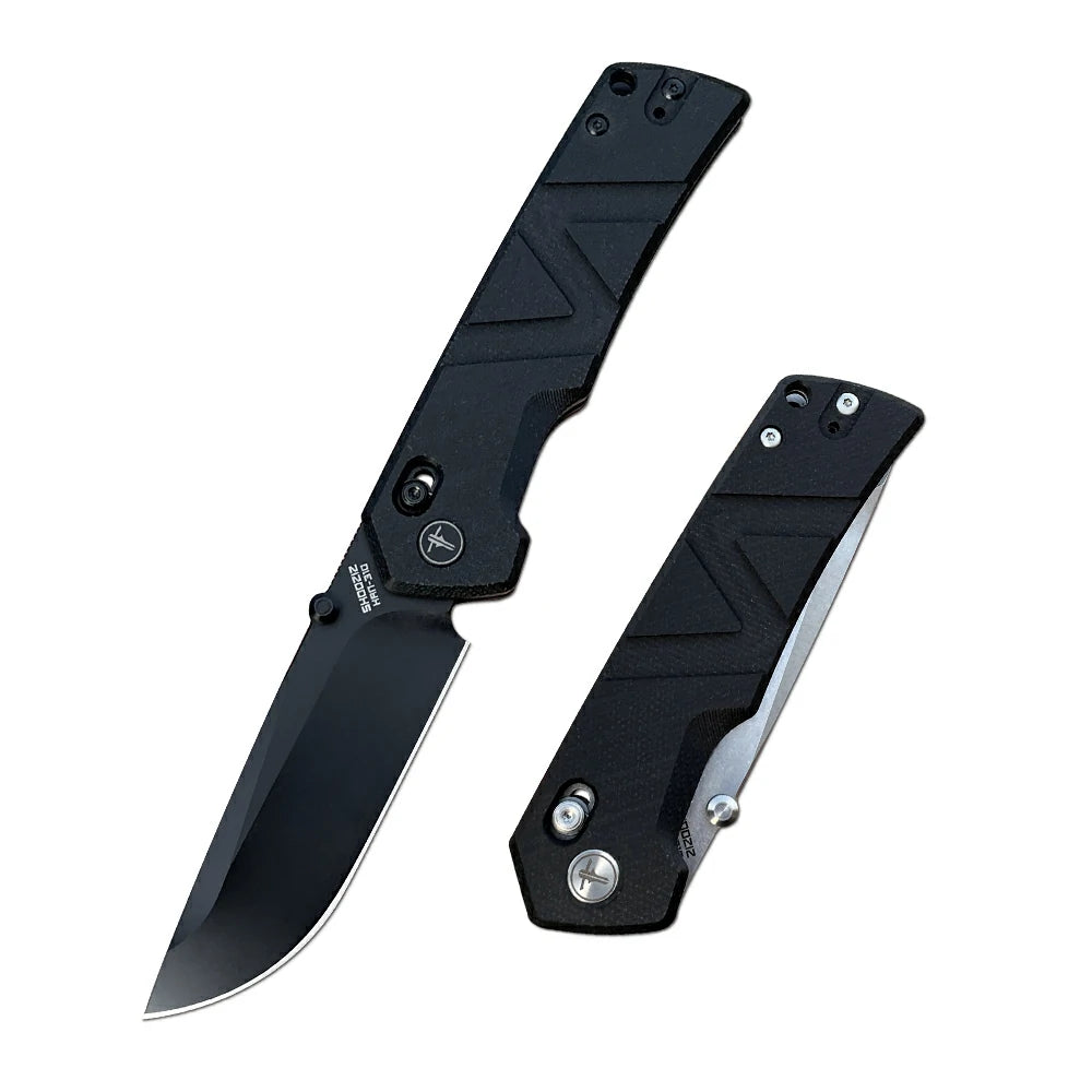 SHOOZIZ™ HAN310-BMB,Axis Lock,3.94"14C28N Steel Black PVD Blade,Black Micarta Handle