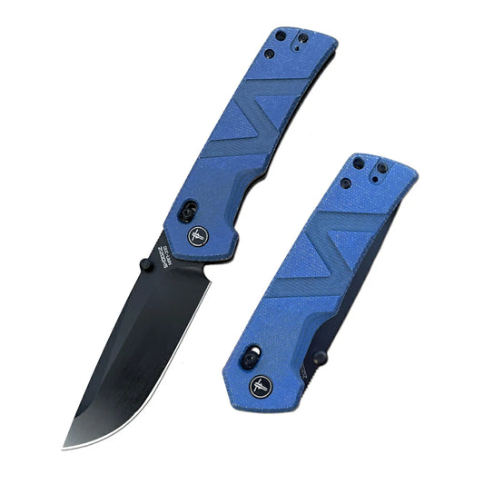 SHOOZIZ™ HAN310-LMB,Axis Lock,3.94"14C28N Steel Black PVD Blade,Blue Micarta Handle