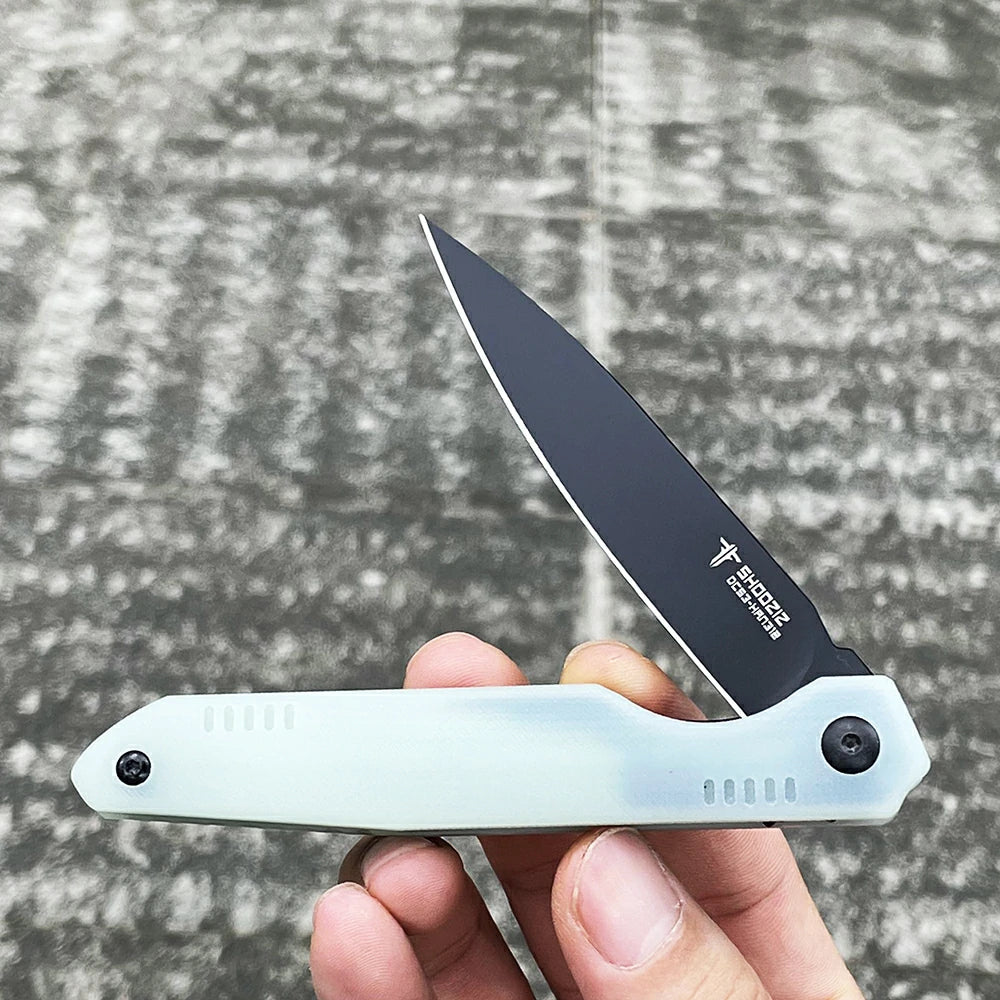 SHOOZIZ™ HAN312-JGB,Liner Lock,3.39"DC53 Steel Black PVD Blade,Jade G10 Handle
