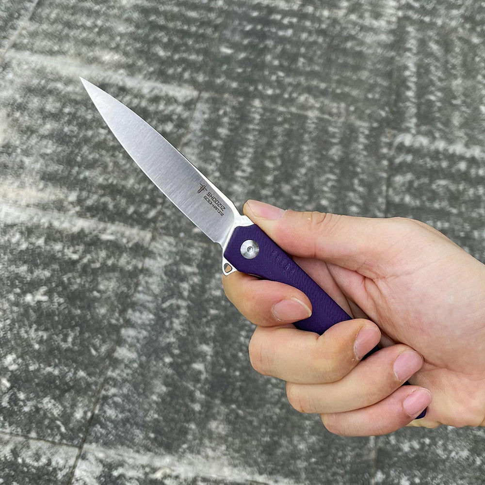 SHOOZIZ™ HAN312-PGS,Liner Lock,3.39"DC53 Steel Satin Blade,purple G10 Handle