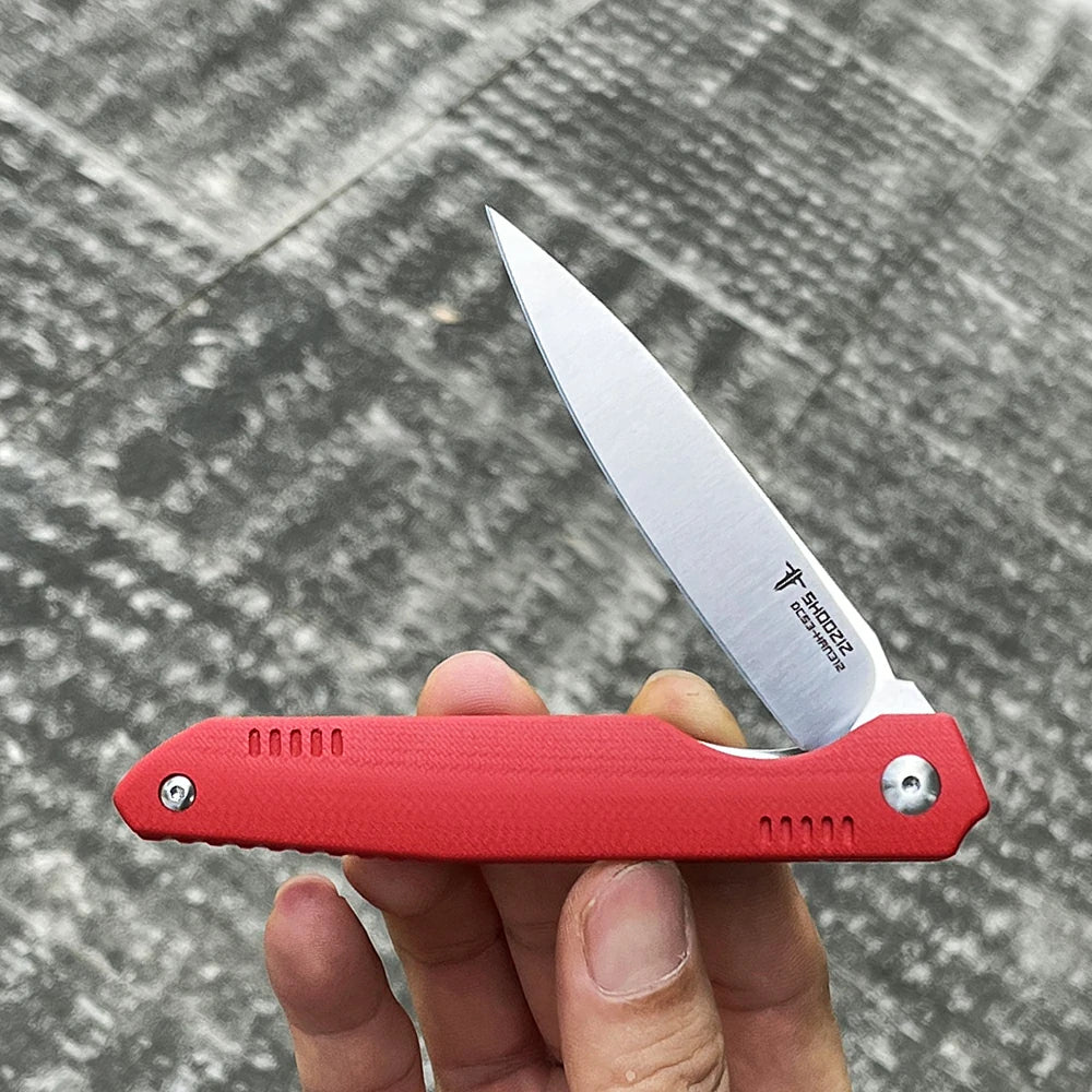 SHOOZIZ™ HAN312-RGS,Liner Lock,3.39"DC53 Steel Satin Blade,Red G10 Handle