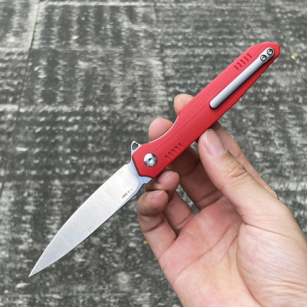 SHOOZIZ™ HAN312-RGS,Liner Lock,3.39"DC53 Steel Satin Blade,Red G10 Handle