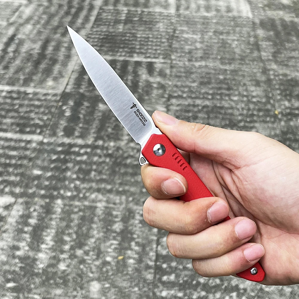 SHOOZIZ™ HAN312-RGS,Liner Lock,3.39"DC53 Steel Satin Blade,Red G10 Handle