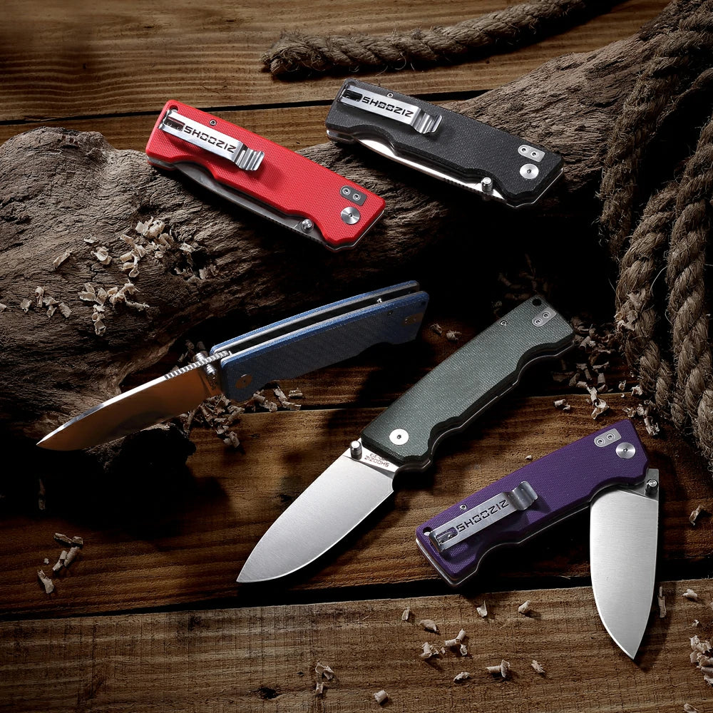SHOOZIZ™ HAN313-GMS,Liner Lock,3.51"14C28N Steel Satin Blade,Green Micarta Handle