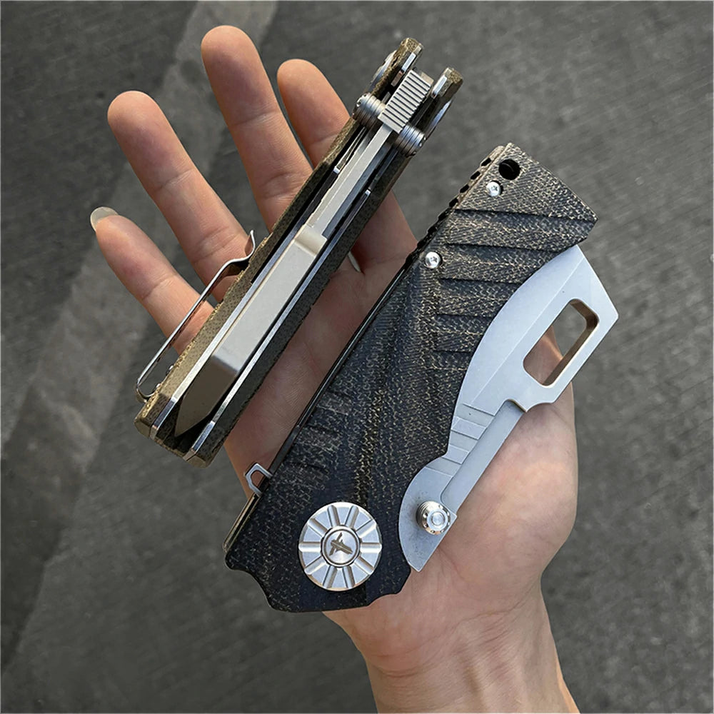 SHOOZIZ™ HAN317-BMS,Liner Lock,3.73"DC53 Steel Satin Blade,Micarta Handle