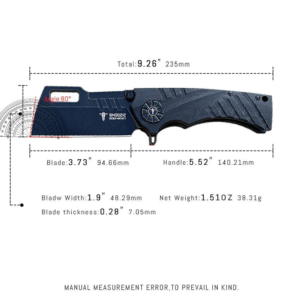 SHOOZIZ™ HAN317-BMB,Liner Lock,3.73"DC53 Steel PVD Blade,Micarta Handle