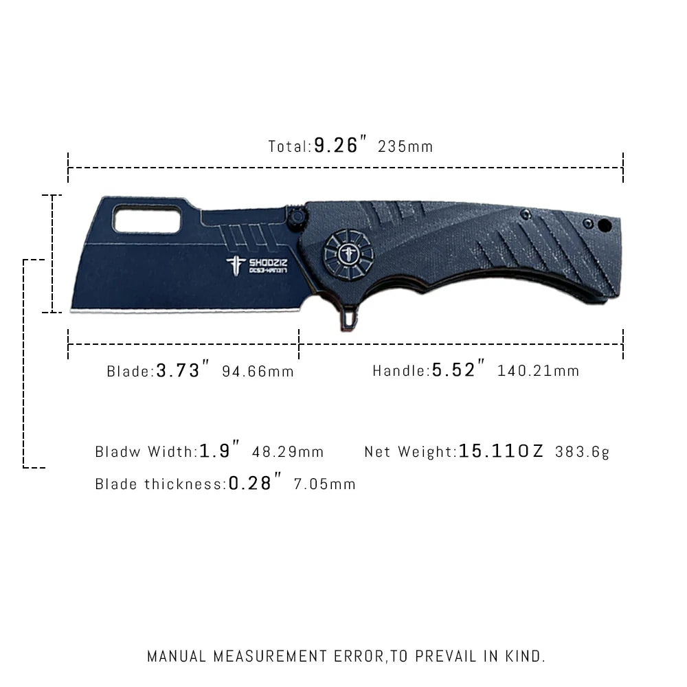 SHOOZIZ™ HAN317-BMB,Liner Lock,3.73"DC53 Steel PVD Blade,Micarta Handle