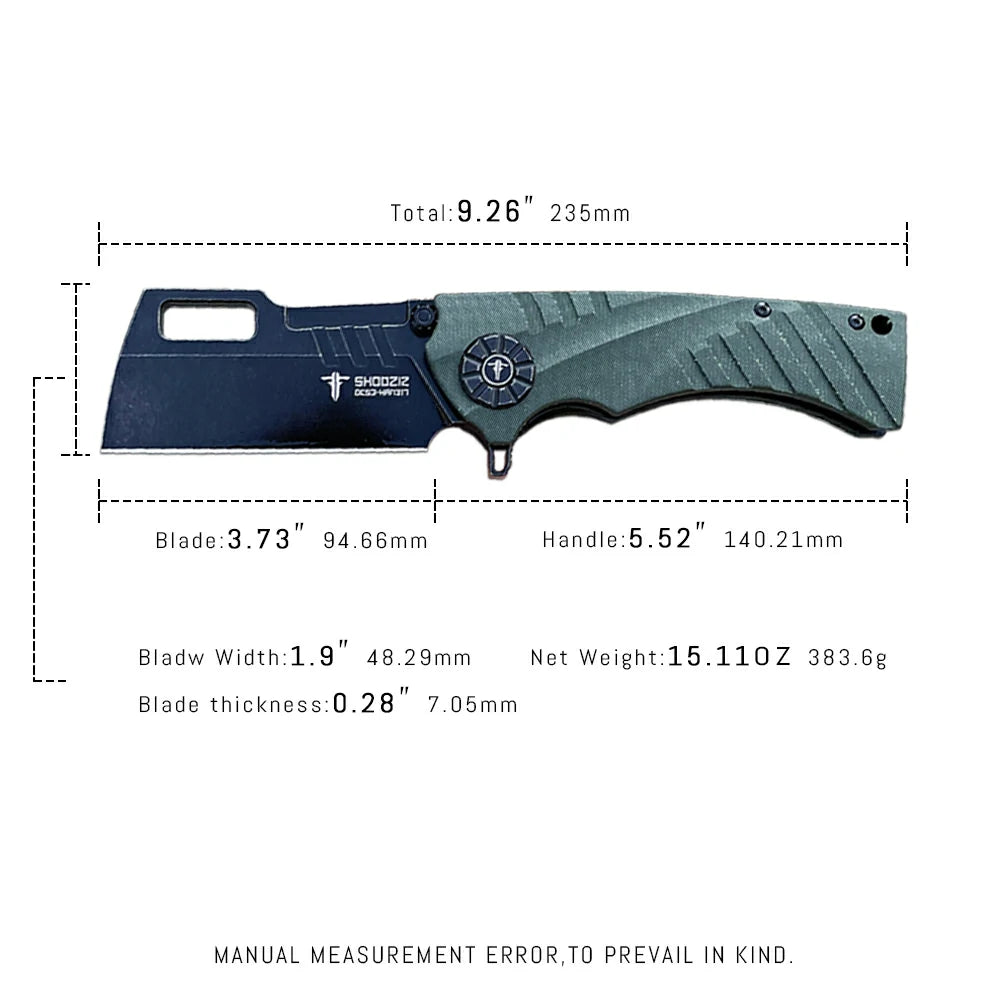 SHOOZIZ™ HAN317-GMB,Liner Lock,3.73"DC53 Steel PVD Blade,Micarta Handle