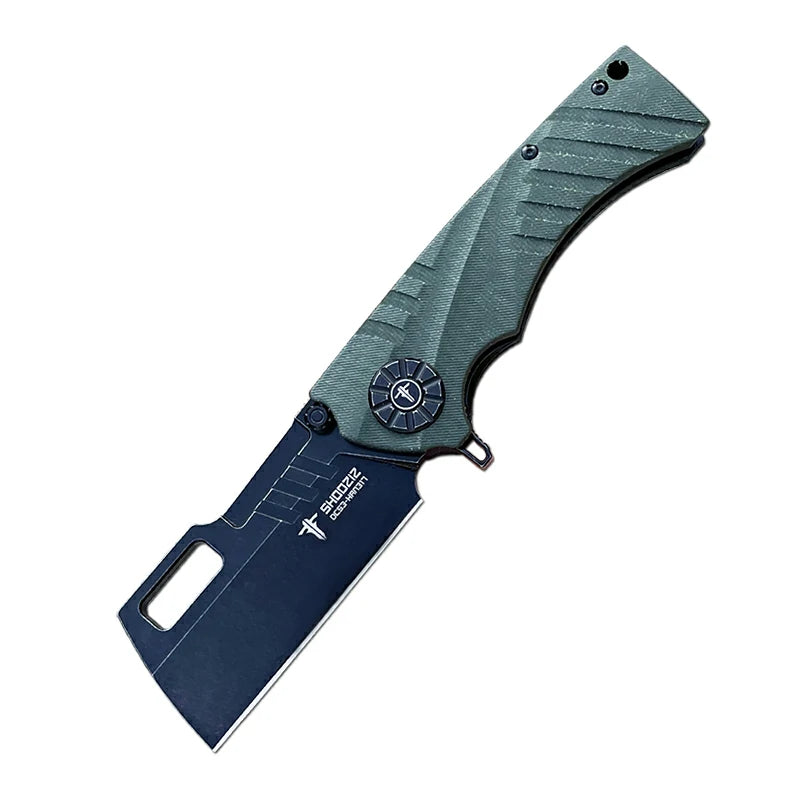 SHOOZIZ™ HAN317-GMB,Liner Lock,3.73"DC53 Steel PVD Blade,Micarta Handle