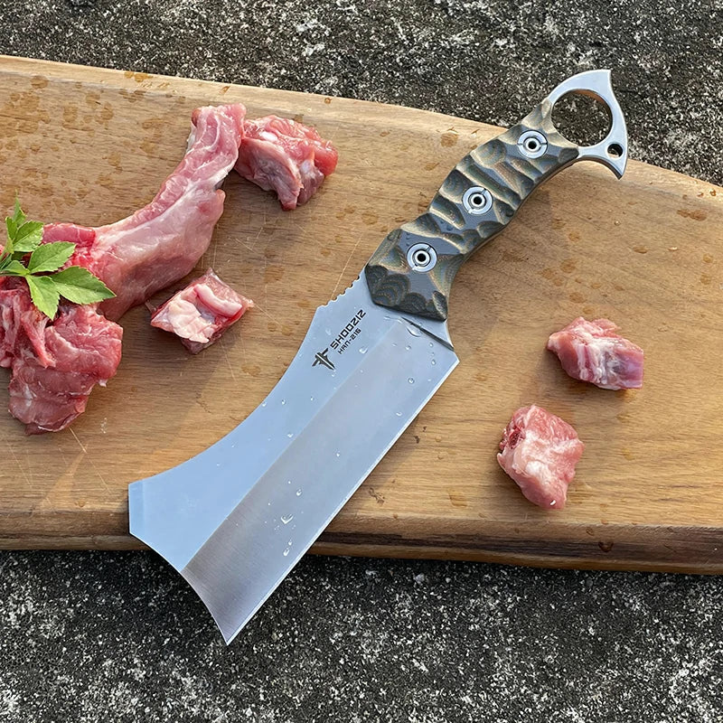 SHOOZIZ™ HAN216-CoGS,5.44" 8Cr14MoV Steel Satin Fixed Blade,G10 Handle