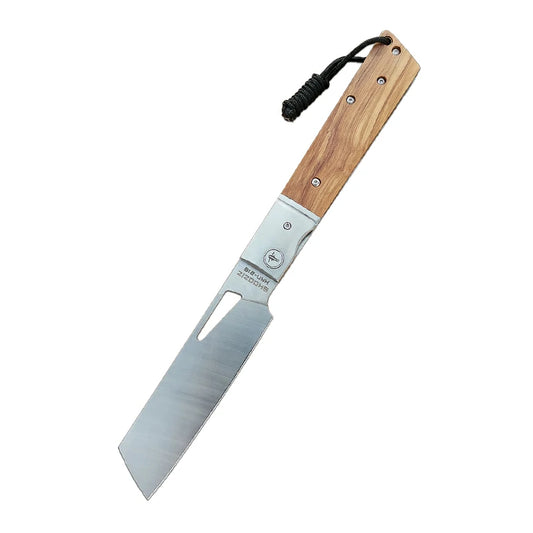 SHOOZIZ™ HAN219A-OWS,Liner Lock,4.06" 5Cr15MoV Steel Satin Fixed Blade,Olive wood Handle