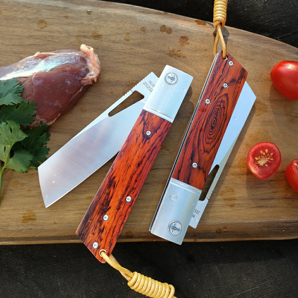SHOOZIZ™ HAN219A-RWS,Liner Lock,4.06" D2 Steel Satin Fixed Blade,Rose wood Handle