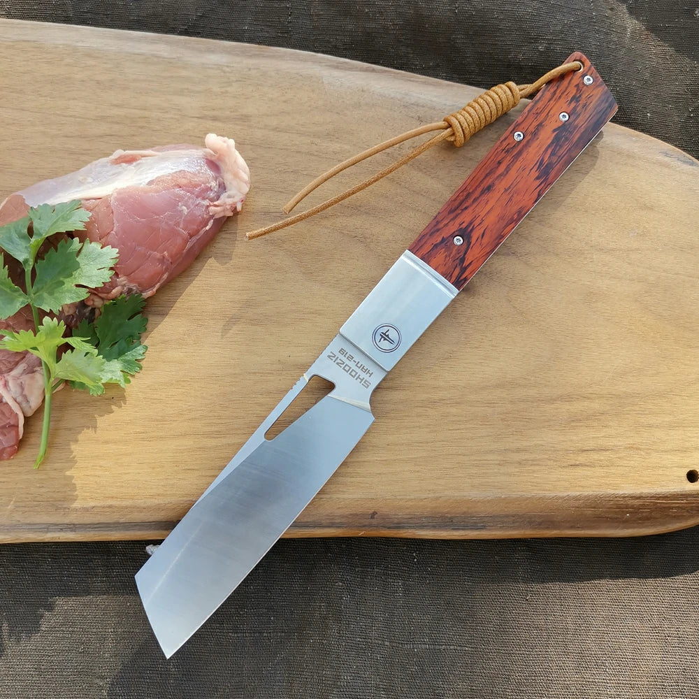 SHOOZIZ™ HAN219A-RWS,Liner Lock,4.06" D2 Steel Satin Fixed Blade,Rose wood Handle