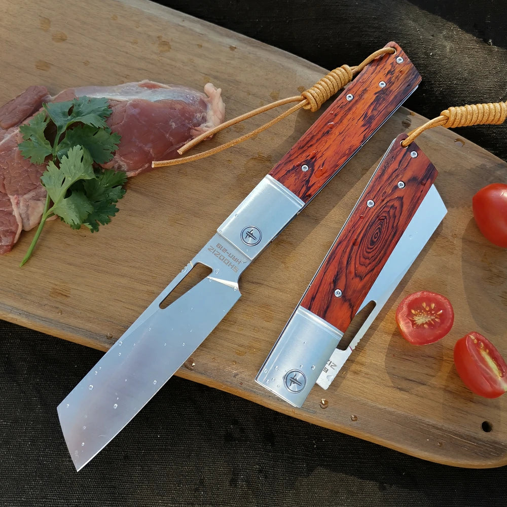 SHOOZIZ™ HAN219A-RWS,Liner Lock,4.06" D2 Steel Satin Fixed Blade,Rose wood Handle