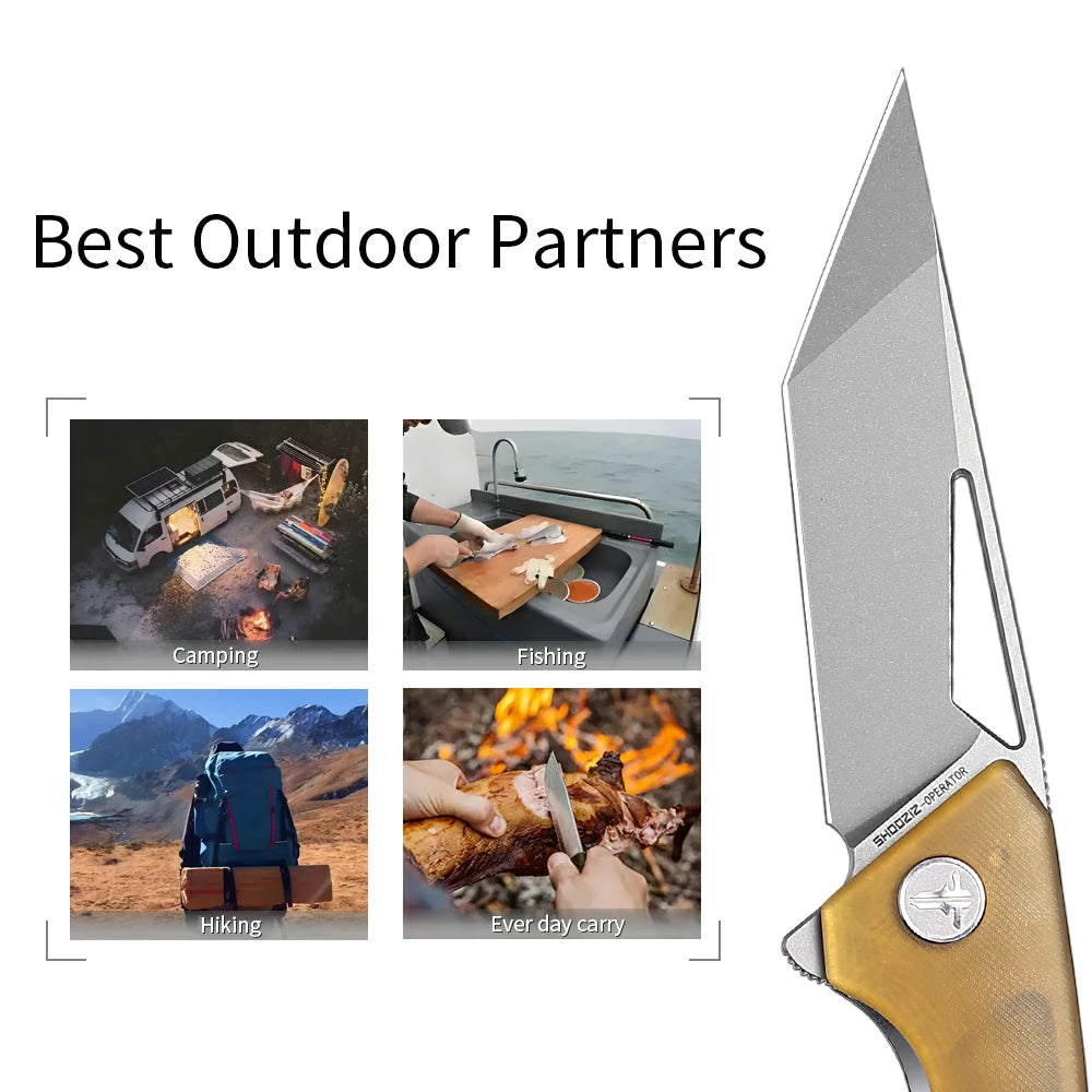 SHOOZIZ™ OPERATOR-JUb,Liner Lock,3.39"14C28N Steel sand blasting Blade,Ultem Handle