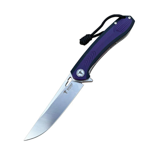 SHOOZIZ™ XUN110-PBGS,Liner Lock,3.55"D2 Steel Satin Blade,Purple+Black G10 Handle