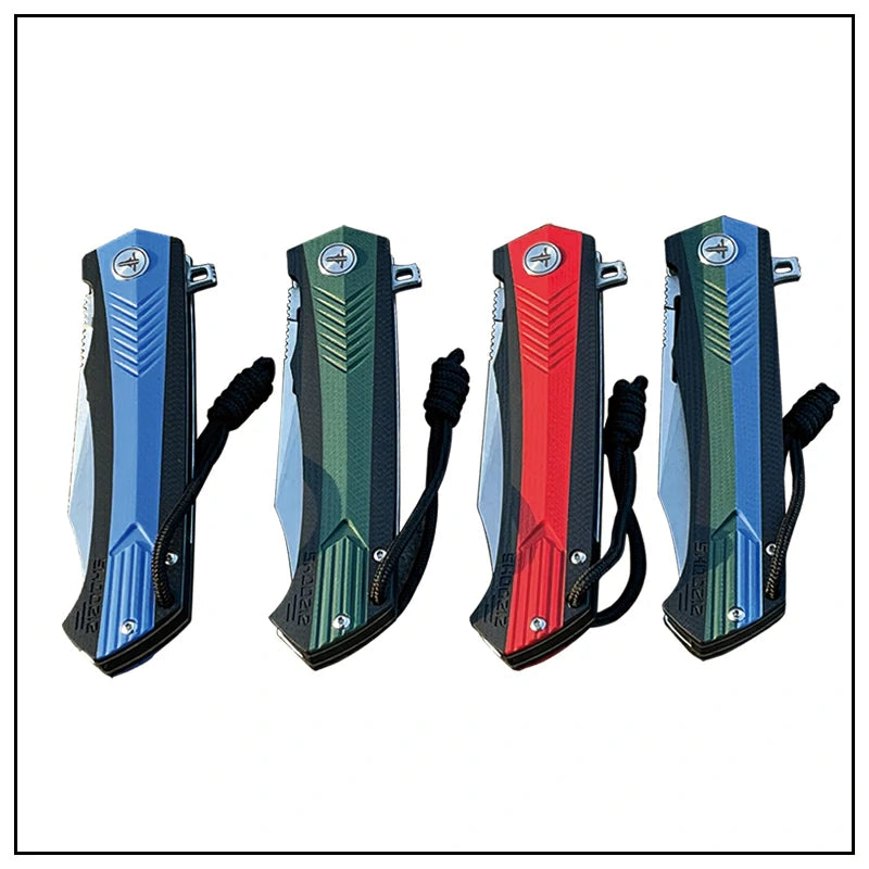 SHOOZIZ™ XUN117-LBGSt,Liner Lock,3.39"D2 Steel Stonewash Blade,Blue+BLack G10 Handle